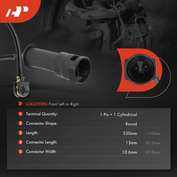 Front Driver or Passenger Disc Brake Pad Wear Sensor for Audi 100 Quattro 200