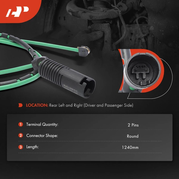 2 Pcs Rear Disc Brake Pad Wear Sensor for BMW E86 Z4 M Coupe 06-08 E85 06-08