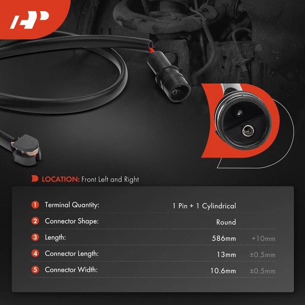 2 Pcs Rear Disc Brake Pad Wear Sensor for Porsche 911 1984-1989 Turbocharged