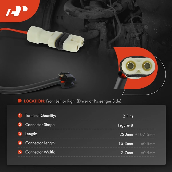 2 Pcs Front Disc Brake Pad Wear Sensor for Porsche 928 1986-1988