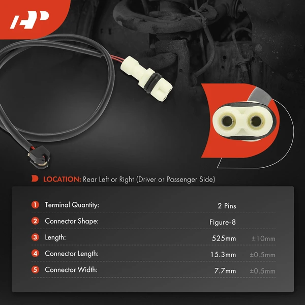 2 Pcs Rear Disc Brake Pad Wear Sensor for Porsche 928 1986-1988