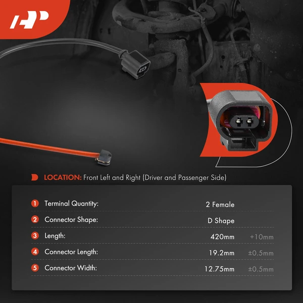 2 Pcs Front Disc Brake Pad Wear Sensor for Porsche Cayenne 03-06 Volkswagen Touareg