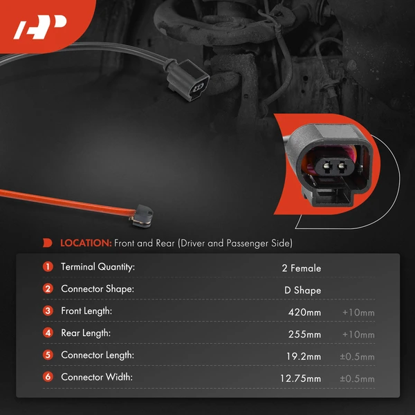 4 Pcs Front & Rear Disc Brake Pad Wear Sensor for Porsche Cayenne Volkswagen Touareg