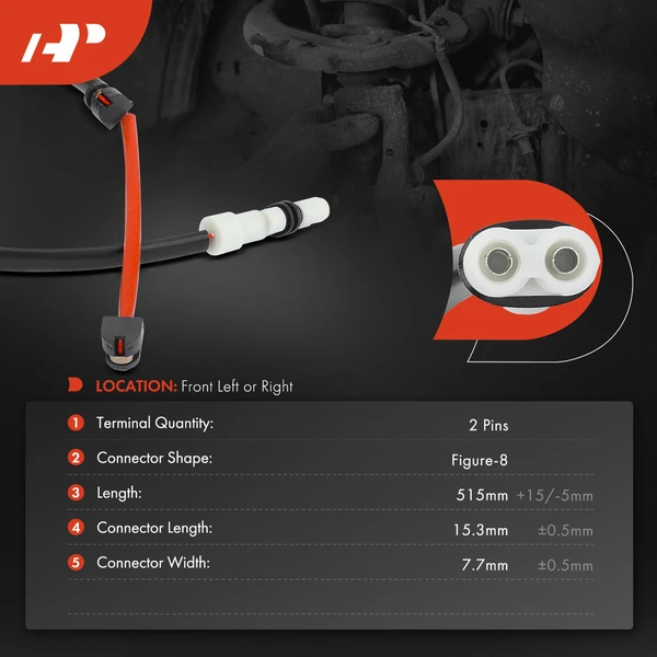 2 Pcs Front Disc Brake Pad Wear Sensor for Porsche 911 89-98 3.2L 3.3L 3.6L