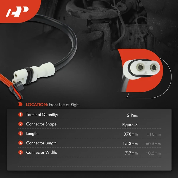 Front Passenger Disc Brake Pad Wear Sensor for Porsche Boxster 2005