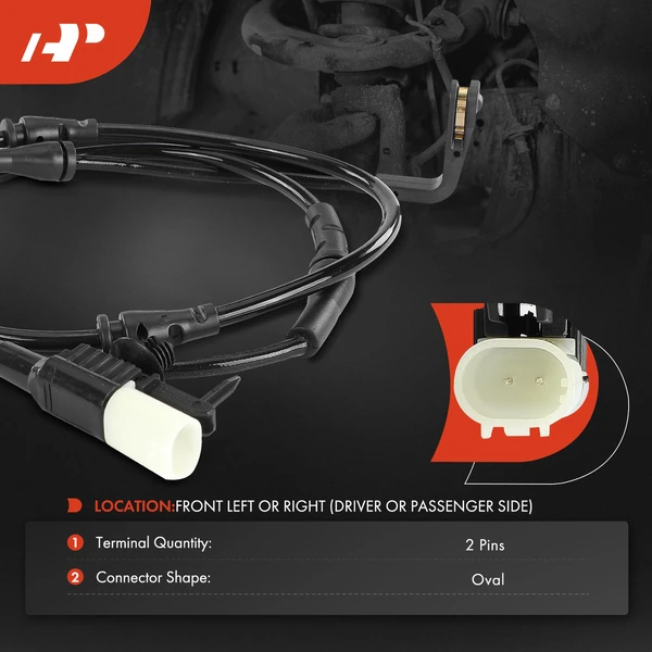 Front Driver or Passenger Disc Brake Pad Wear Sensor for Jaguar F-Pace 19-24 Land Rover 20
