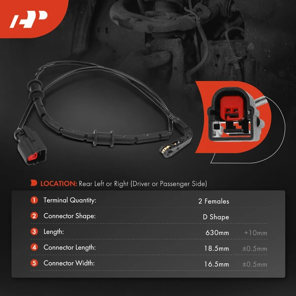 Rear Driver or Passenger Disc Brake Pad Wear Sensor for Jaguar F-Type 14-15