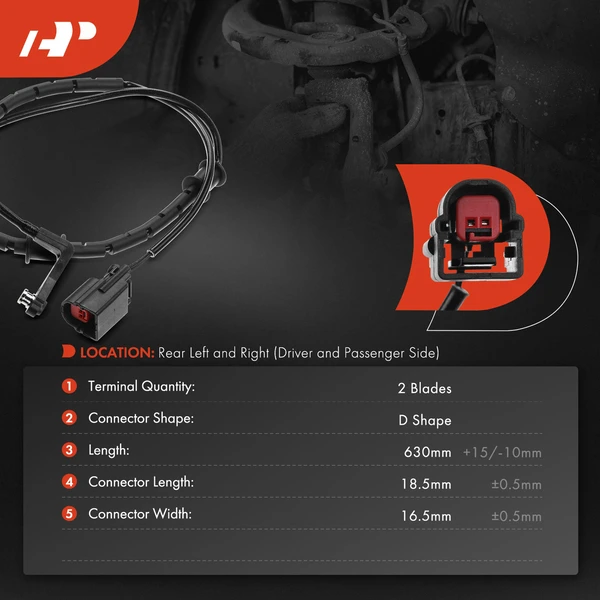 2 Pcs Rear Disc Brake Pad Wear Sensor for Jaguar XJ 10-17 XJR XK XKR XF XFR XFR-S