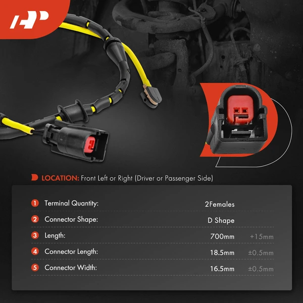 Front Driver or Passenger Disc Brake Pad Wear Sensor for Jaguar XJ 2013-2019 XF XJR XJR575