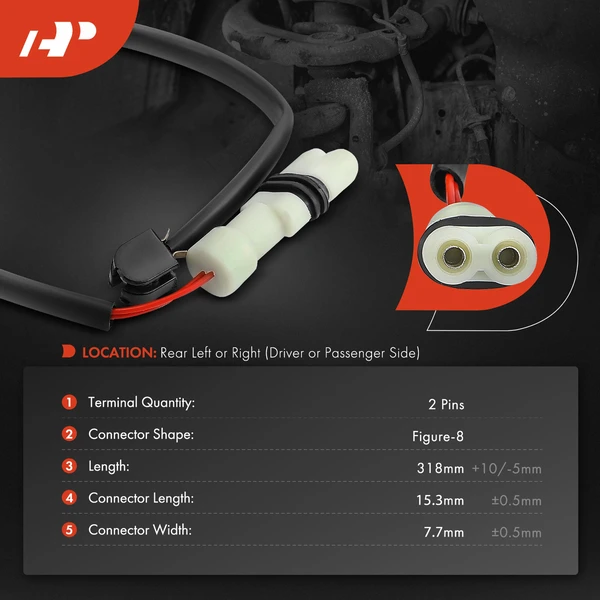 2 Pcs Rear Disc Brake Pad Wear Sensor for Porsche 944 1987-1989