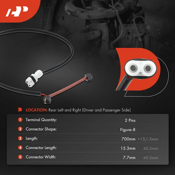 2 Pcs Rear Disc Brake Pad Wear Sensor for Porsche 911 1995-1998 H6 3.6L