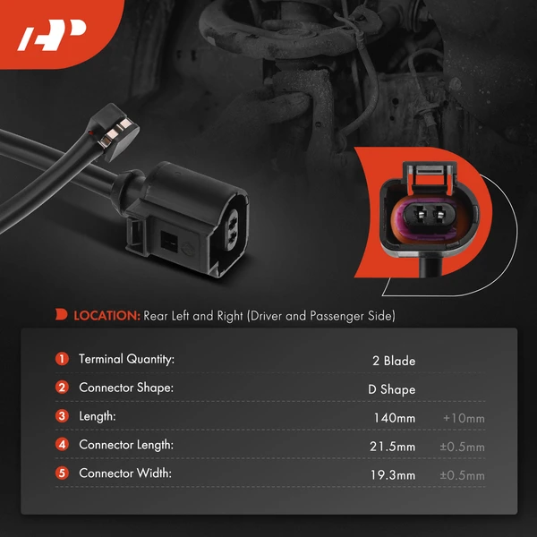 2 Pcs Rear Disc Brake Pad Wear Sensor for Porsche Cayenne 11-16 Panamera VW Touareg