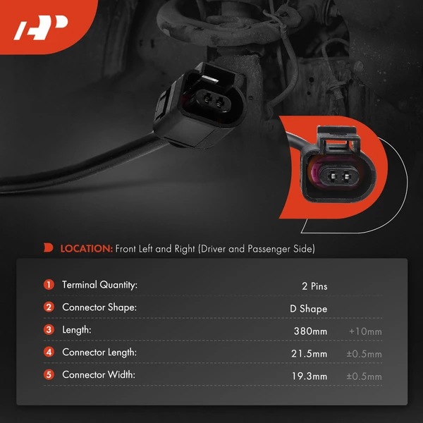 2 Pcs Front Disc Brake Pad Wear Sensor for Volkswagen Touareg 07-10 Porsche Panamera