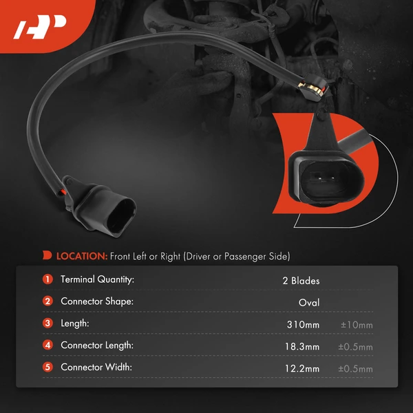 Front Driver or Passenger Disc Brake Pad Wear Sensor for Audi A7 Quattro RS7 S7 14-18