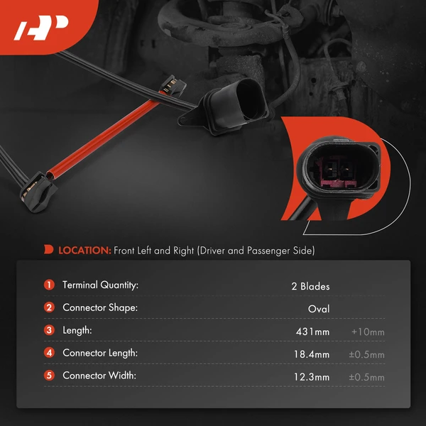 2 Pcs Front Disc Brake Pad Wear Sensor for Audi RS6 Avant RS7 Sportback RS Q8 S8