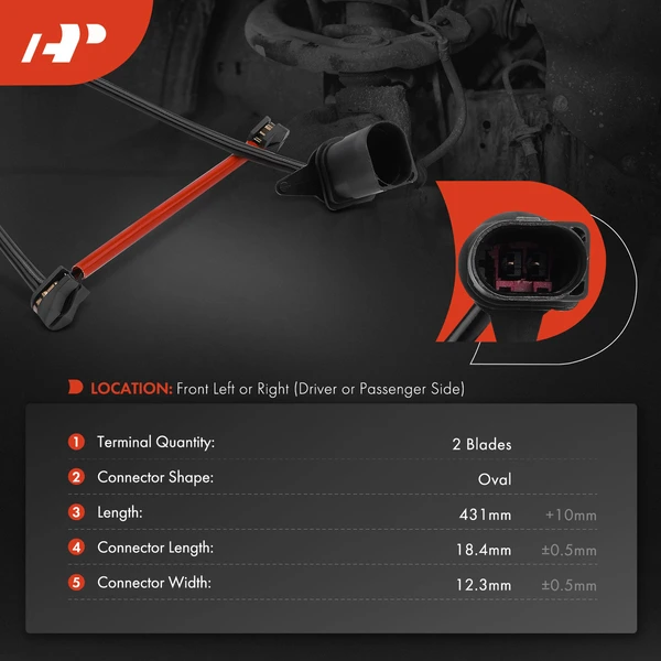 Front Driver or Passenger Disc Brake Pad Wear Sensor for Audi RS6 Avant RS7 Sportback