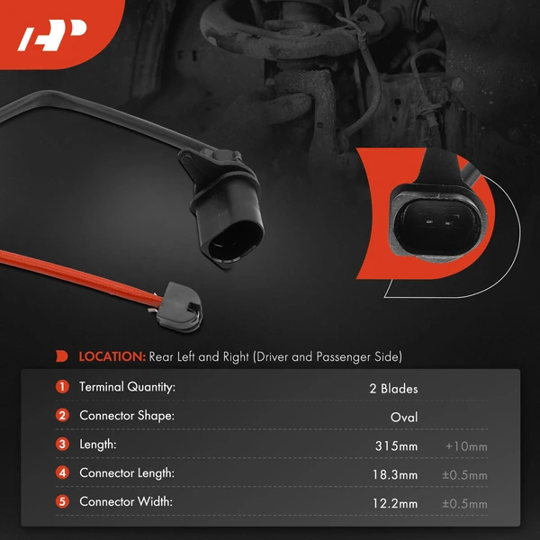 2 Pcs Rear Disc Brake Pad Wear Sensor for Audi A6 Porsche Macan 15-18