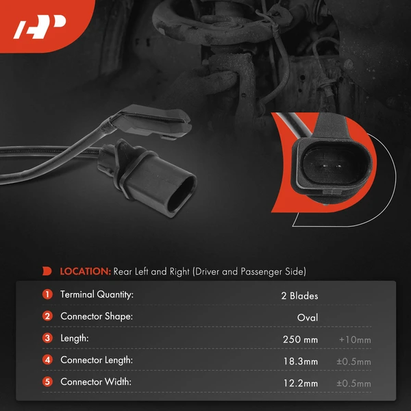 Rear Driver or Passenger Disc Brake Pad Wear Sensor for Audi A8 Quattro 11-18 S8