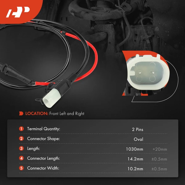 Front Driver or Passenger Brake Pad Wear Sensor for Jaguar XE 2017-2018 Sedan 4-Door