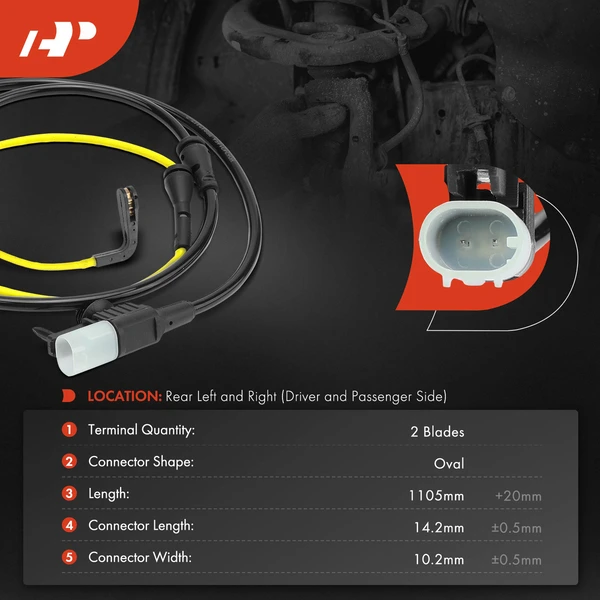 Front Driver or Passenger Disc Brake Pad Wear Sensor for Jaguar F-Pace 2017-2024 Land Rover