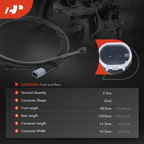 2 Pcs Front & Rear Disc Brake Pad Wear Sensor for BMW X5 F15 2011-2018 X6 2011-2019