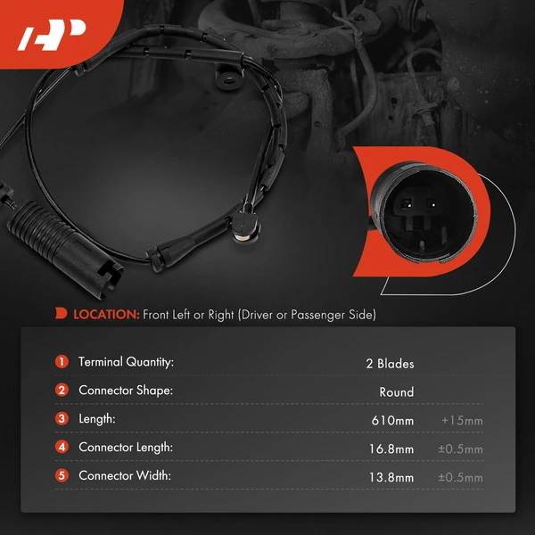 Front Driver or Passenger Disc Brake Pad Wear Sensor for BMW Z4 E86 E85 2006-2008