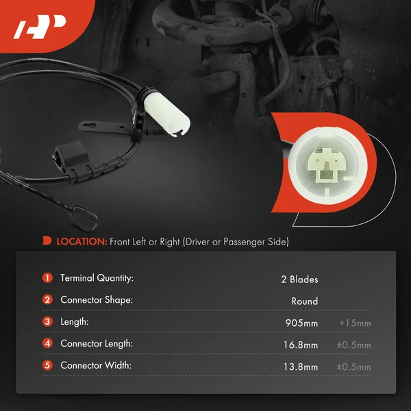 Front Driver or Passenger Disc Brake Pad Wear Sensor for Mini Cooper 2011-2015 L4 1.6L GAS