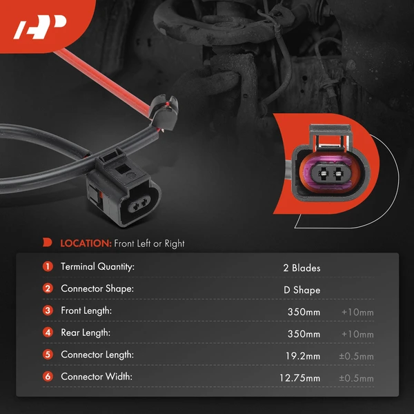 Front Driver or Passenger Brake Pad Wear Sensor for Porsche 911 Cayman Boxster