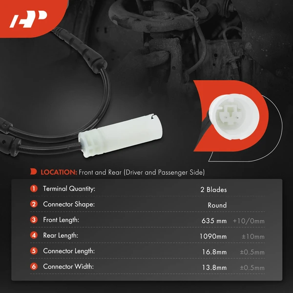 2 Pcs Front & Rear Disc Brake Pad Wear Sensor for BMW 325i 328i 2007-2008 330i