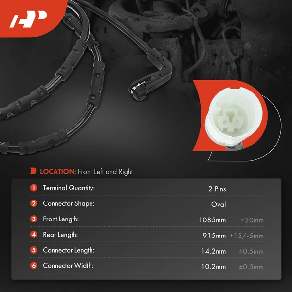 2 Pcs Front & Rear Disc Brake Pad Wear Sensor for BMW 328i 07-10 330i 335i 335d