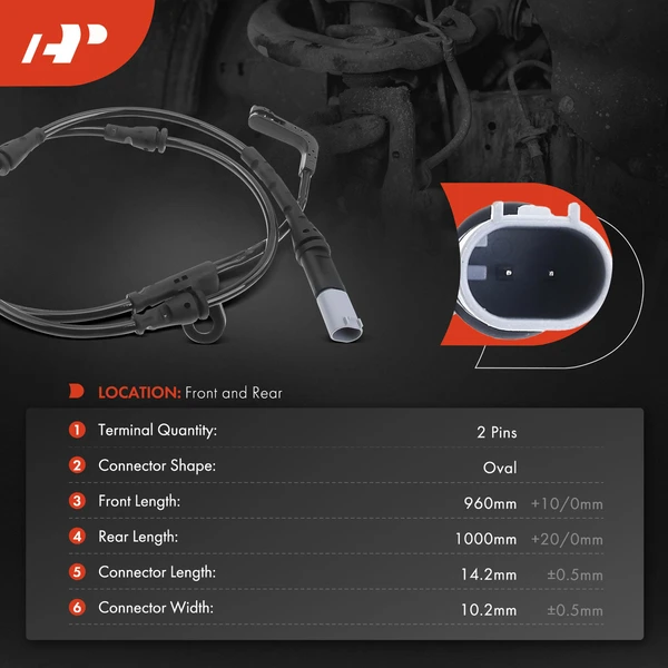 2 Pcs Front & Rear Disc Brake Pad Wear Sensor for BMW X5 2007-2010 X6 2008-2011