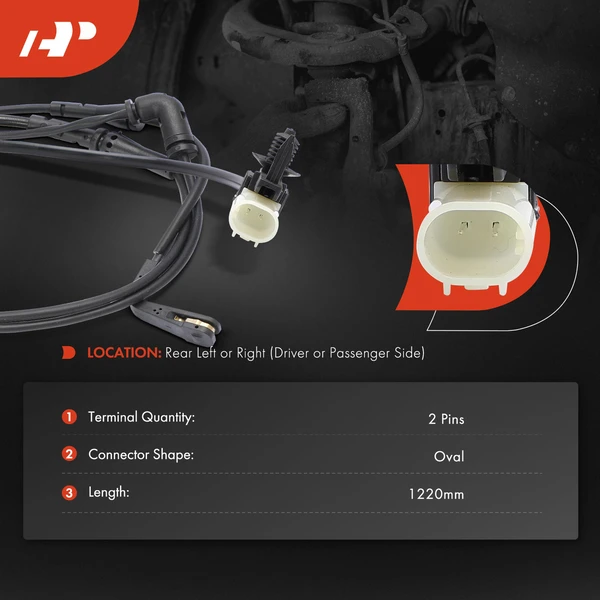 Rear Driver or Passenger Disc Brake Pad Wear Sensor for Land Rover 16-19