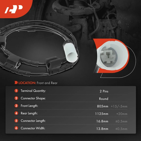 2 Pcs Front & Rear Disc Brake Pad Wear Sensor for Mini Cooper 2007-2015