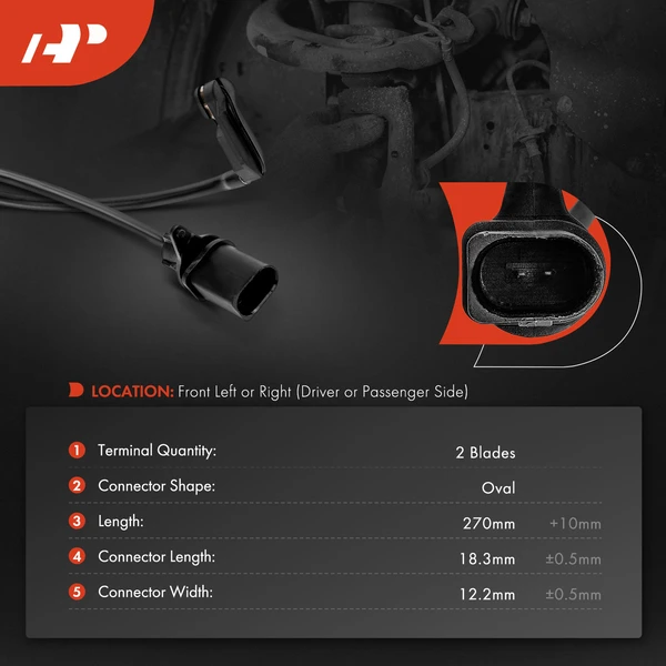 Front Driver or Passenger Disc Brake Pad Wear Sensor for Audi A4 A4 Quattro Q5 S4 SQ5