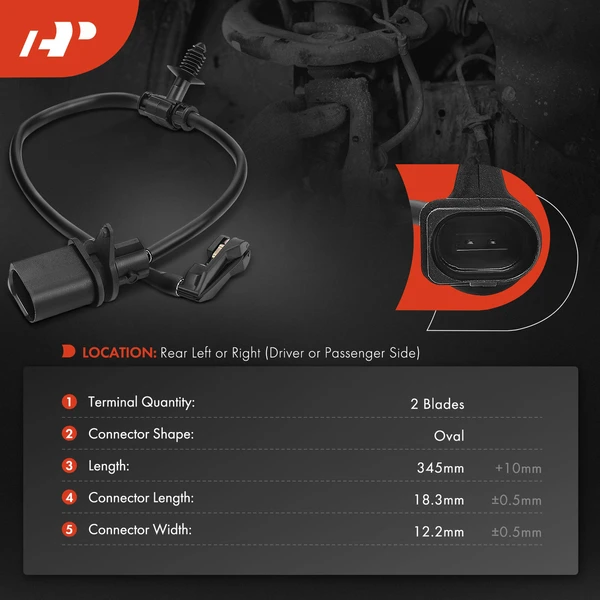 Rear Driver or Passenger Disc Brake Pad Wear Sensor for Audi Q5 18-24 A6 Quattro e-tron S