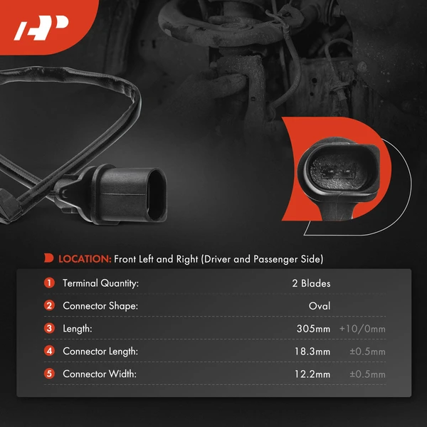 2 Pcs Front Disc Brake Pad Wear Sensor for Audi A4 2009-2015 A5 A6 Q5 S5