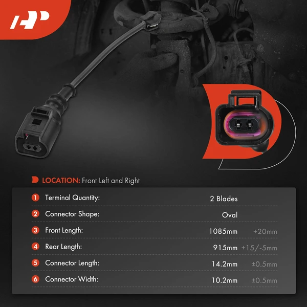 2 Pcs Front Disc Brake Pad Wear Sensor for Audi A3 TT Quattro S3 VW Golf GTI Jetta