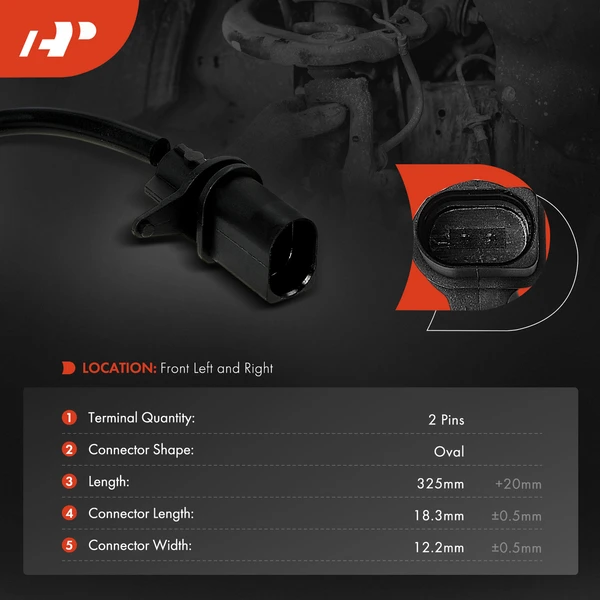 2 Pcs Front Brake Pad Wear Sensor for Porsche Macan 2021-2024 Sport Utility 4-Door