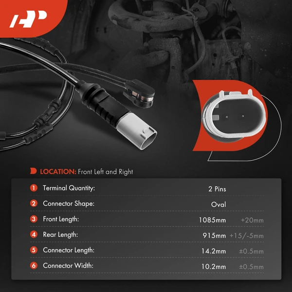 2 Pcs Front & Rear Disc Brake Pad Wear Sensor for BMW X3 X4 2015-2018 2.0L 3.0L