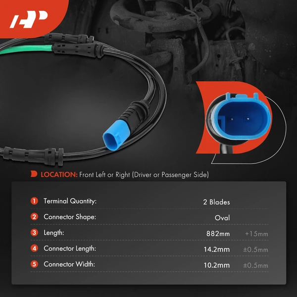 Front Driver or Passenger Disc Brake Pad Wear Sensor for BMW iX I20 2022-2024 with 2 Pins