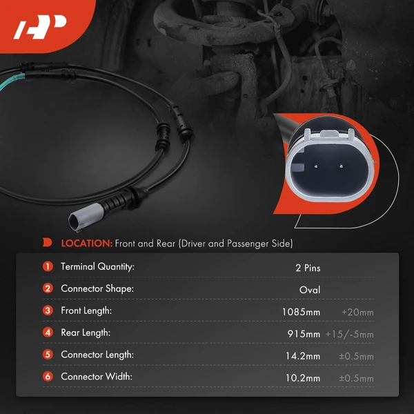 2 Pcs Front & Rear Disc Brake Pad Wear Sensor for BMW 528i 2011-2016 535d 535i 550i