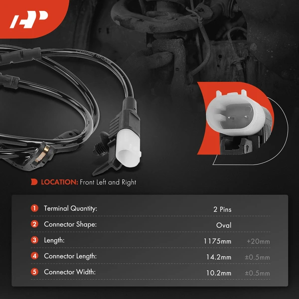 Front Driver or Passenger Disc Brake Pad Wear Sensor for Jaguar E-Pace 2018-2019