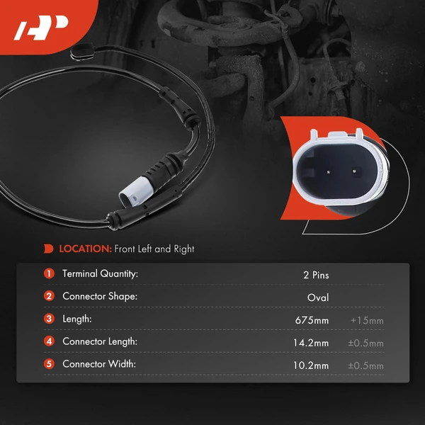 2 Pcs Front Disc Brake Pad Wear Sensor for 2016 BMW 335i GT xDrive