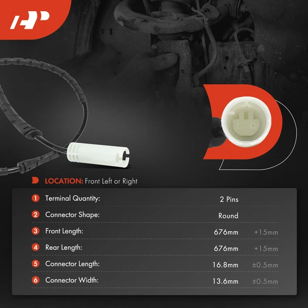 Front Driver Passenger Brake Pad Wear Sensor for BMW X1 13-15 Rear-Wheel Drive