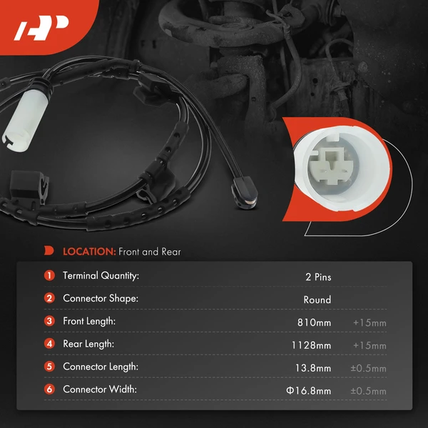 2 Pcs Front & Rear Disc Brake Pad Wear Sensor for Mini Cooper 2010-2015 1.5L 1.6L