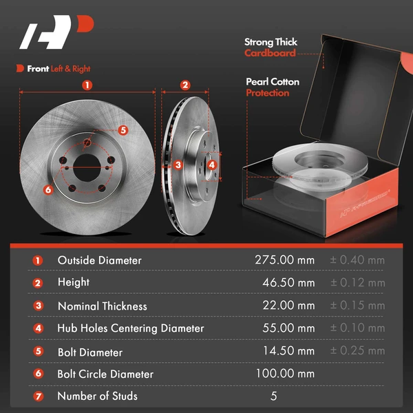 Disc Brake Rotors and Ceramic Pads Kit, 12 Pcs, Front & Rear, A-Premium, APBRPR1861