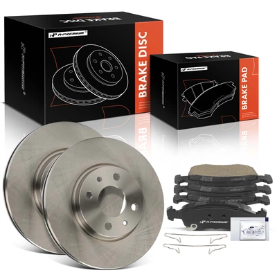 6 Pcs Front Disc Brake Rotors & Ceramic Brake Pads
