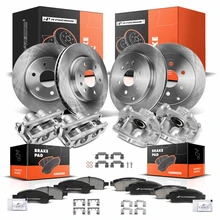 16 Pcs Front & Rear Disc Brake Rotors & Ceramic Brake Pads & Brake Calipers