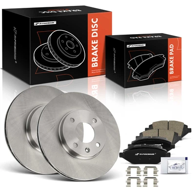 6 Pcs Front Disc Brake Rotors & Ceramic Brake Pads