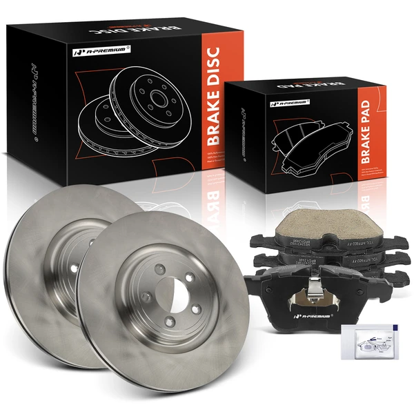 Disc Brake Rotors and Ceramic Pads Kit, 6 Pcs, Front Driver & Passenger, A-Premium, APBRPR1868